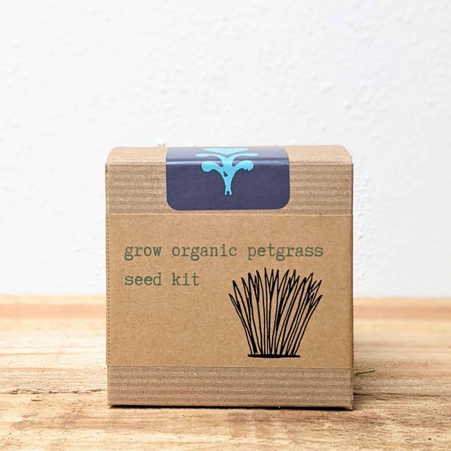 Petgrass grow kit cardboard seed kit box with sprout graphic on front