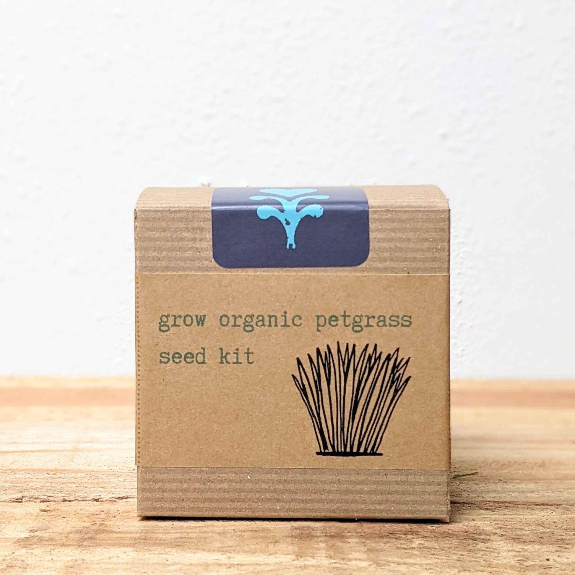 Petgrass grow kit cardboard seed kit box with sprout graphic on front