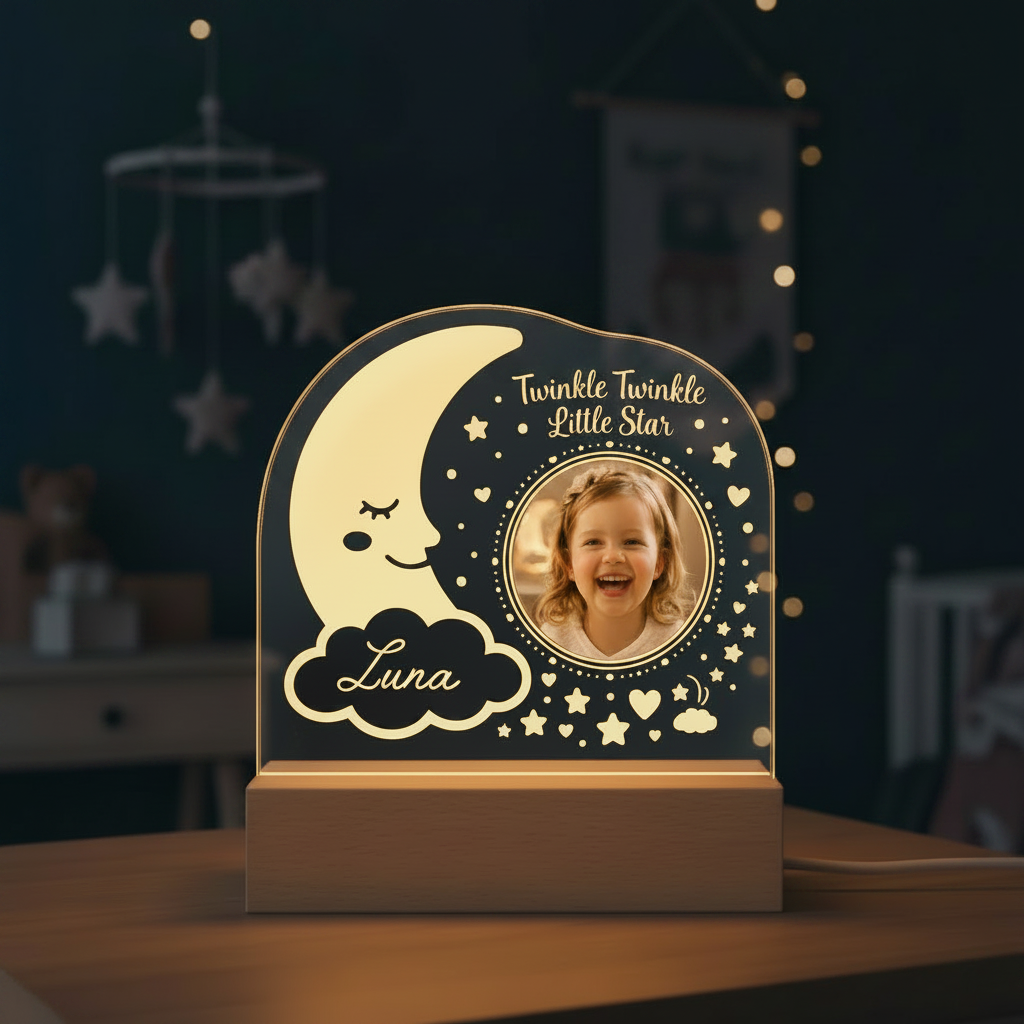 Personalized Twinkle Little Star Custom Shape Acrylic Night Light