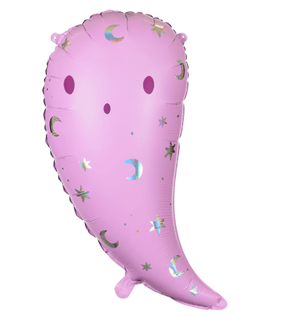 Pink Ghost Balloon – 14 x 24" Holographic Halloween Decor | Ellie’s Party Supply