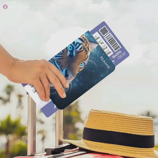 Porte-passeport personnalisé Tigre : Motif animal de la jungle, cadeau de voyage, vacances