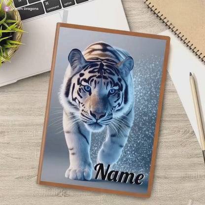 Carnet personnalisé Tigre Bleu : Journal A5 Chat de la Jungle pour écrire, journal intime, cadeau personnalisé