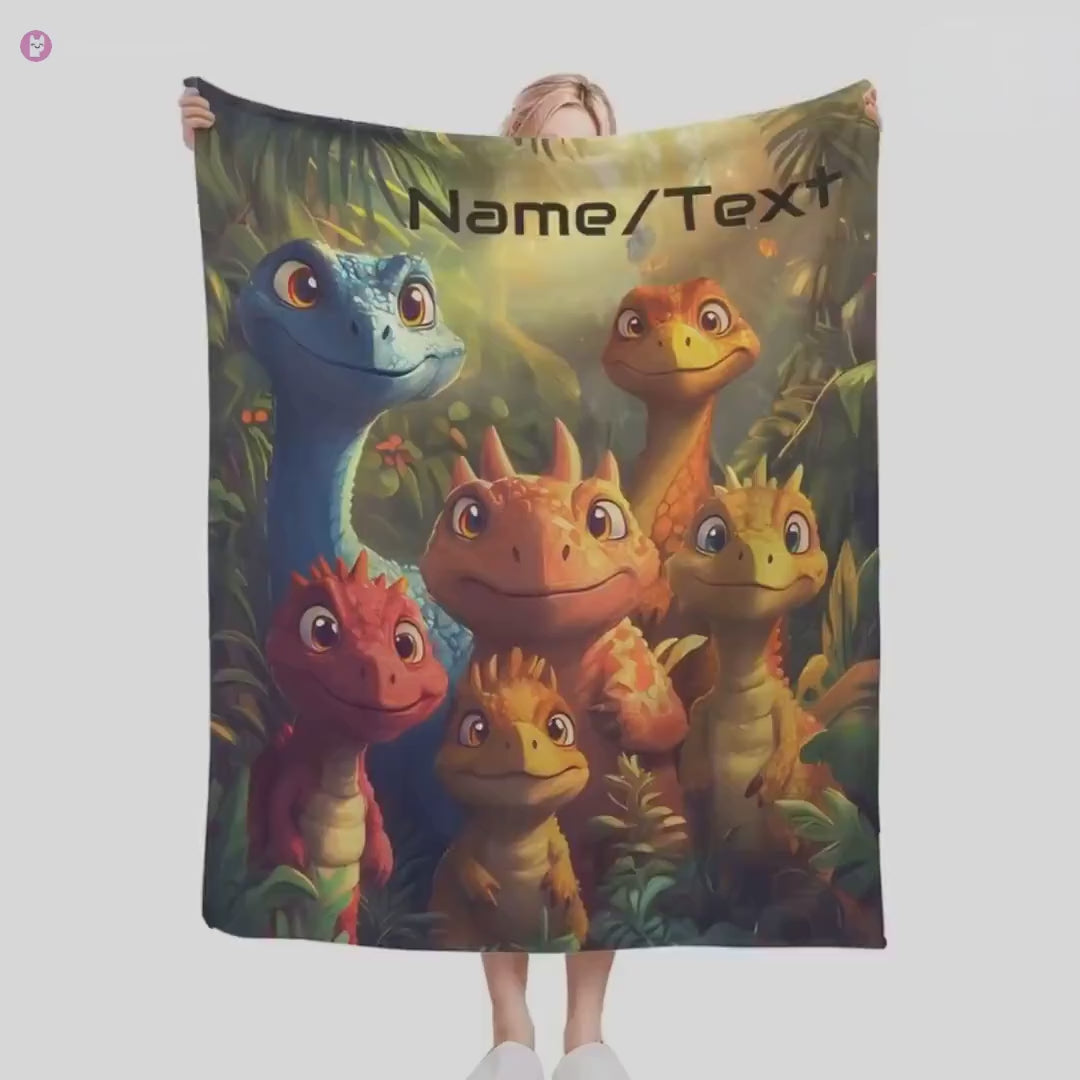 Custom Dinosaur Name Blanket: Soft Flannel Kids Throw