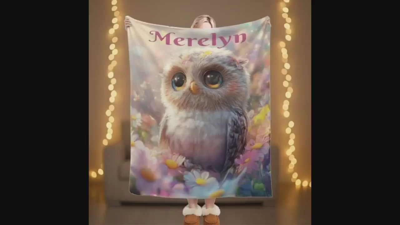 Personalized Baby Owl Fleece Bird Blanket: Magical Nature Gift