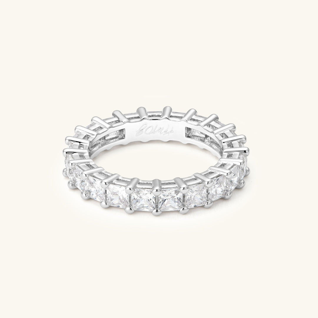 Princess-Cut Cubic Zirconia Eternity Ring | 4.3 mm Band