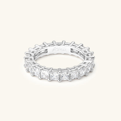 Princess-Cut Cubic Zirconia Eternity Ring | 4.3 mm Band