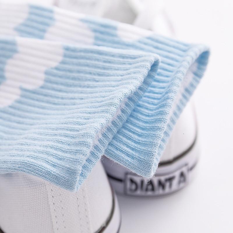 Light blue ribbed sock knit detail with small white cloud motif.