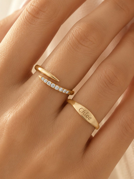 Gold Filled Pave Spiral Ring