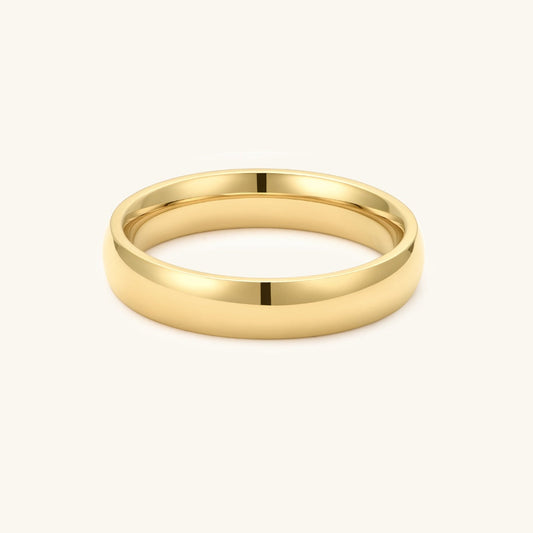 Gold-plated band ring with smooth polished yellow-gold finish