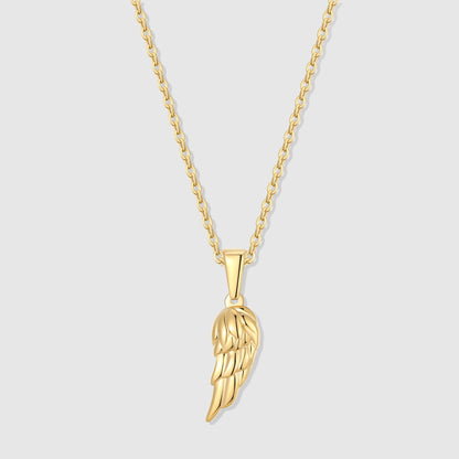 Angel Wing Pendant Necklace | 316L Stainless Steel, 20-Inch Chain